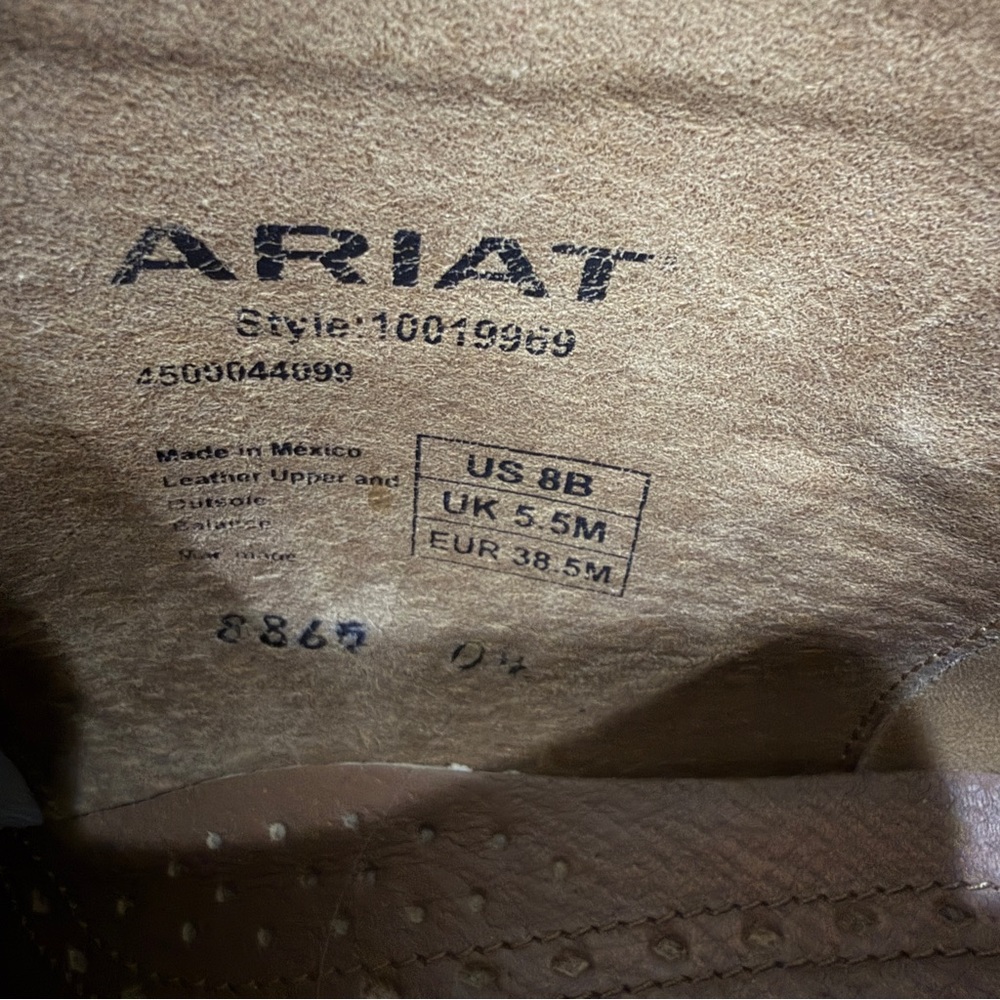 Ariat Women's Brown Leather Western Ankle Boots - Picture 8 of 8